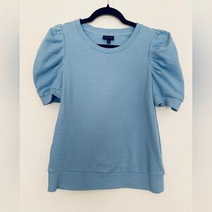 Who What Wear Light Blue Puff Sleeve
Cotton Sweatshirt